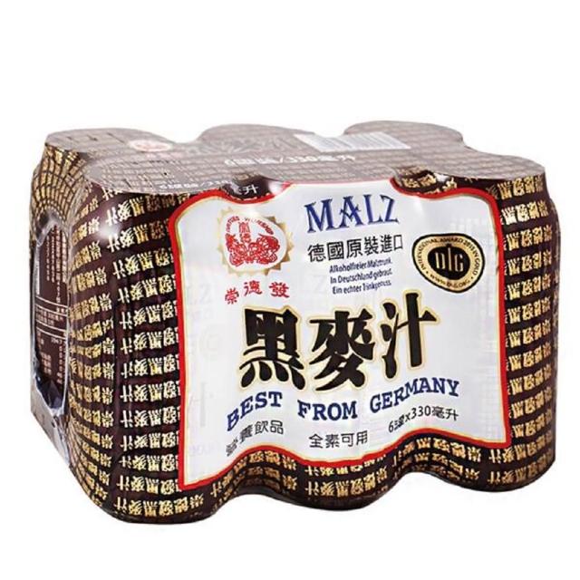 【崇德發】易開罐黑麥汁(330mlx6罐momo购物) 