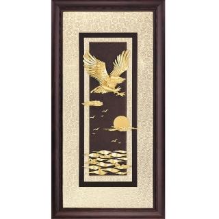 【開運陶源】純金*高昇系列*老鷹大展鴻圖...42x81cm
