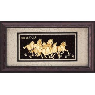【開運陶源】純金*盛景系列*八駿馬馬到成功...133x69cm