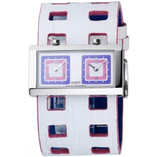 VAGARY 摩登交織雙時區個性錶(白)