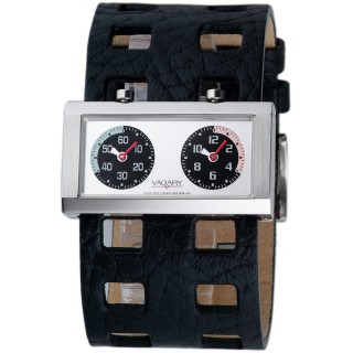 VAGARY 摩登交織雙時區個性錶(黑)