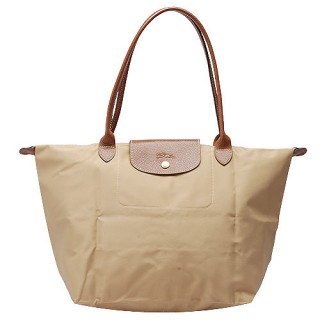 【LONGCHAMP】摺疊長提把水餃手提包(中/駝1899089-841)