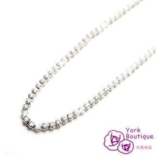 【約克精品】氣質名伶包鑲3mm方晶鋯石包銠金項鍊(SGS認證)