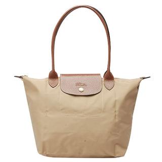 【LONGCHAMP】摺疊長提把水餃手提包(小-駝2605089-841)