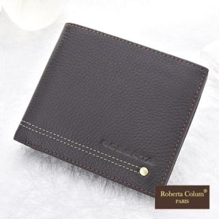 【Roberta Colum】鉚釘小牛皮可拆式左右翻卡夾短夾-2色