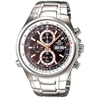 【CASIO】EDIFICE 極速狂飆三眼賽車運動錶(玫瑰金)