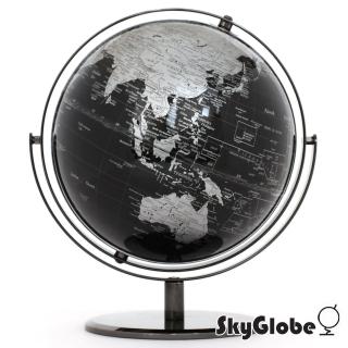 【SkyGlobe】10吋精緻黑色360度旋轉地球儀(英文版)