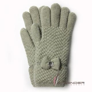 【Lavender】優雅名媛針織雙層手套(淺綠色)