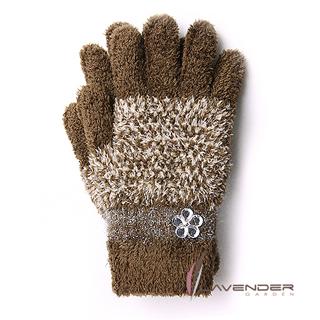 【Lavender】典雅晶鑽雙層手套(咖啡色)