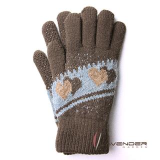 【Lavender】甜心雙層針織手套(駝色)