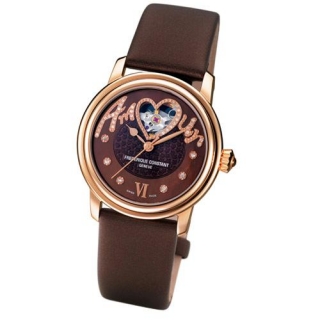 【CONSTANT Healey 】浪漫時刻開心女鑽錶(咖啡面)