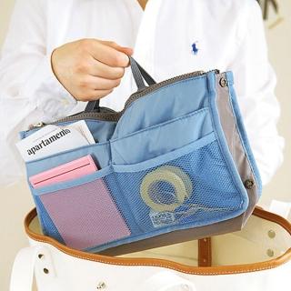 【iSPurple】多層收納舖棉包中袋(藍)