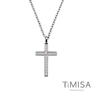 【TiMISA】彩鑽十字 純鈦項鍊E(4色可選)