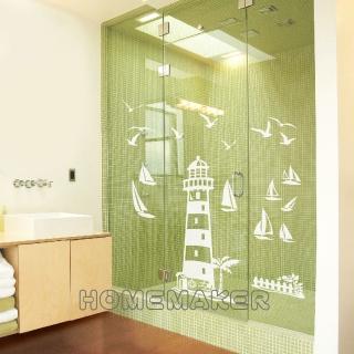 【LK】帆船燈塔磨砂造型壁飾貼(LK-RCA0106)