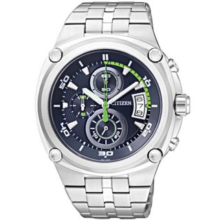 【CITIZEN】速霸快車手三環計時腕錶(深藍AN3450-50L)