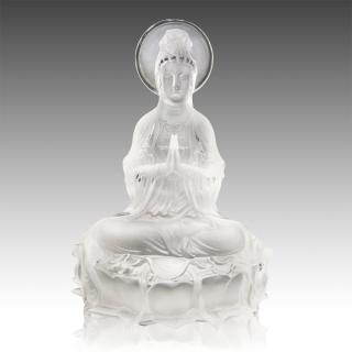 【三卡寶精品】清靜菩提心-坐蓮觀音琉璃(擺飾/擺件)