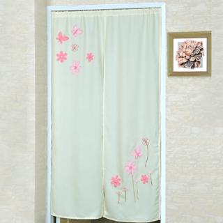 【芸佳】雅韻淺黃繡花門簾
