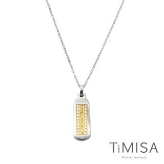 【TiMISA】永恆真愛-金-寬版 純鈦項鍊(F)