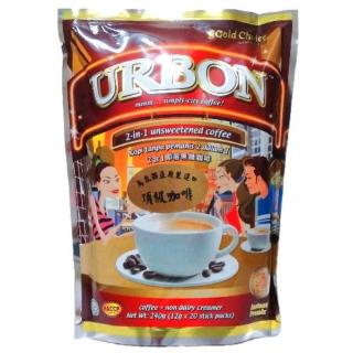 【金寶-馬來西亞暢銷品牌】URBON二合一無糖咖啡(12gx20小包)