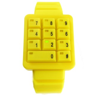 【CLICK】創意爆破數字鍵盤個性腕錶(黃CL-KP-YLGN)