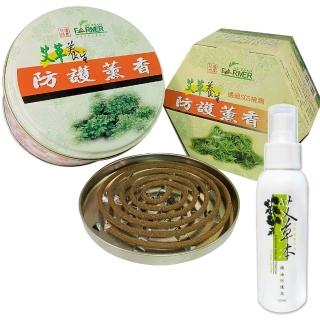 【艾草】養生防護薰香30環+精油防護液100ml(共6瓶)