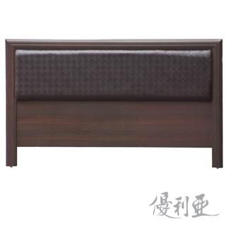 【優利亞-格紋皮面三分板】雙人5尺床頭片(2色可選)