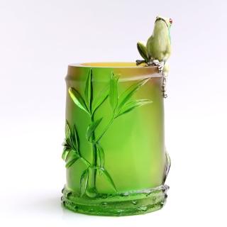 【三卡寶精品】文人書房必備-高瞻遠矚筆筒琉璃(擺飾/擺件)