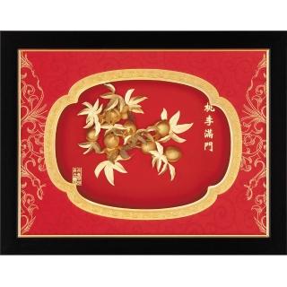 【開運陶源 金箔畫禮品】純金鴻運系列-福祿壽桃(桃李滿門)
