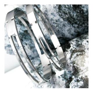 【微笑安安】極簡鏤空西德鈦鋼壓扣式手環(共2款)