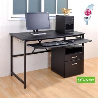《DFhouse》艾力克多功能電腦桌+檔案櫃-120CM(黑色)