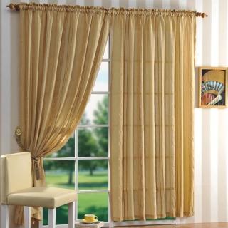 【芸佳】星采穿掛式窗簾200*165(卡其)