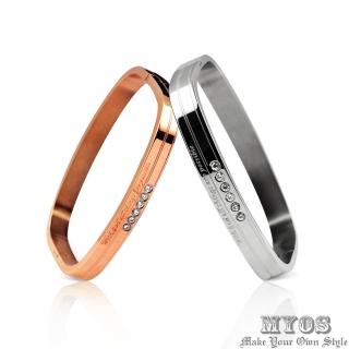 【MYOS】永恆不變_316L西德鋼情侶手環(銀玫款)