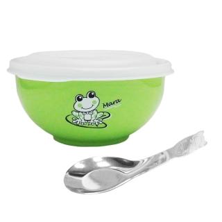 【斑馬牌】雙層隔熱兒童碗-附湯匙-4組入