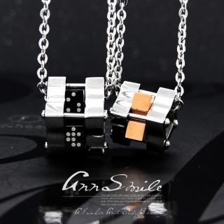 【微笑安安】雙色螺絲方塊西德鈦鋼項鍊(2款)