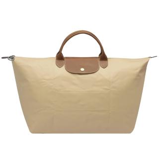 【LONGCHAMP】摺疊短把水餃手提包(大-淺駝色-1624089-514)