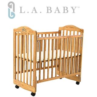 【美國 L.A. Baby】蒙特維爾美夢熊小床嬰兒床/實木/原木床(原木色/白色適用育嬰 託嬰中心)