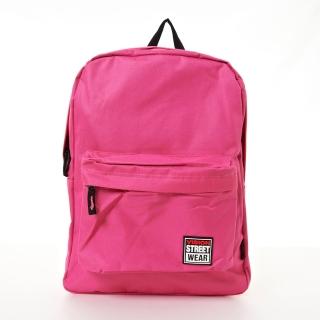 【VISION STREET WEAR】潮牌時尚多色運動休閒雙肩後背包(桃紅 VB2032F)
