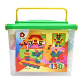 【OK積木】OK我高積木／OK327 大顆粒積木／130片裝(附收納桶)