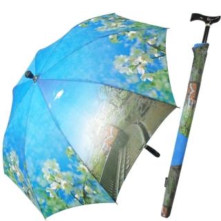 阿里山櫻花/小火車風情可調式自動傘/登山傘
