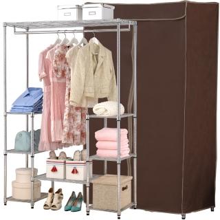 【克諾斯】120*45*180八層防塵衣櫥架(濃情可可)
