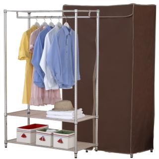 【克諾斯】120*45*180三層防塵衣櫥架(濃情可可)