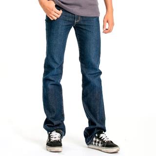 【BOBSON】男款中腰彈性直筒褲(藍1776-53)