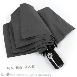 【RainSky】Teflon！RB精品自動傘-防風晴雨傘(灰)
