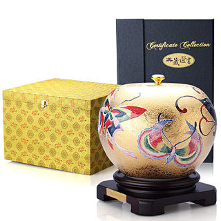 林春香大師-蝶舞富貴雕金聚寶盆