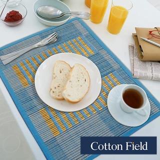 【棉花田】田園－竹編餐墊-藍(四件組)