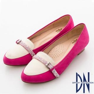 【DN】甜繽紛馬卡龍 甜美水鑽邊帶尖頭鞋(桃)