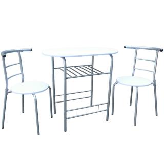 【美佳居】高級鋼管-洽談桌椅組/會客桌椅組/餐桌椅組-1桌2椅(素雅白色)