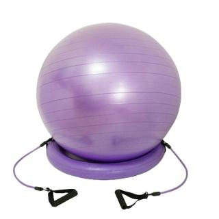 【Sport-gym】65cm韻律生產球組-含底座貝果環 彈力拉繩