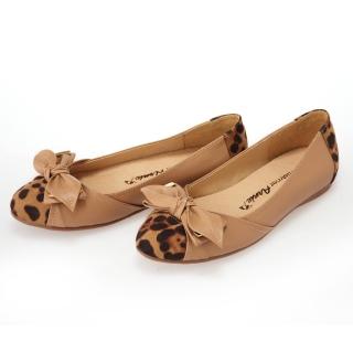 美國Arnold palmer優雅金屬蝴蝶豹紋真皮鞋