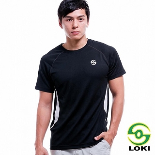 【LOKI】男 VANA 圓領抗UV短袖排汗衣(渡鴉黑)